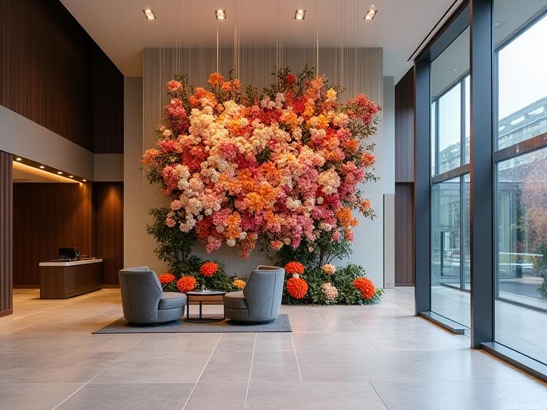 Corporate office floral installation portfolio